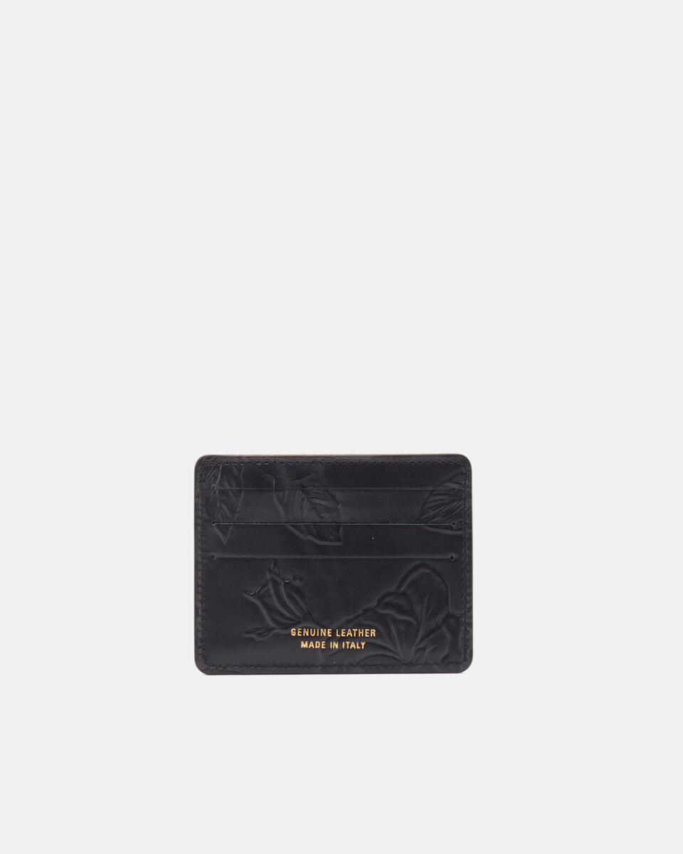 Mimi porta carte di credito con tasca porta banconote Nero  - Portafogli Donna - Portafogli Donna - Portafogli - Cuoieria Fiorentina