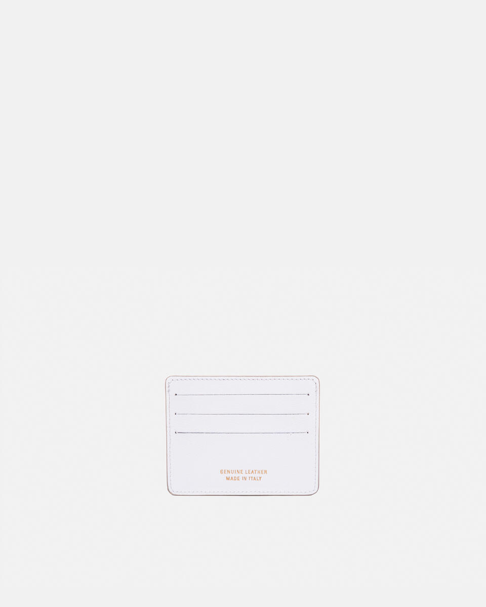 Bella porta carte di credito con apertura porta banconote Bianco  - Portafogli Donna - Portafogli Donna - Portafogli - Cuoieria Fiorentina