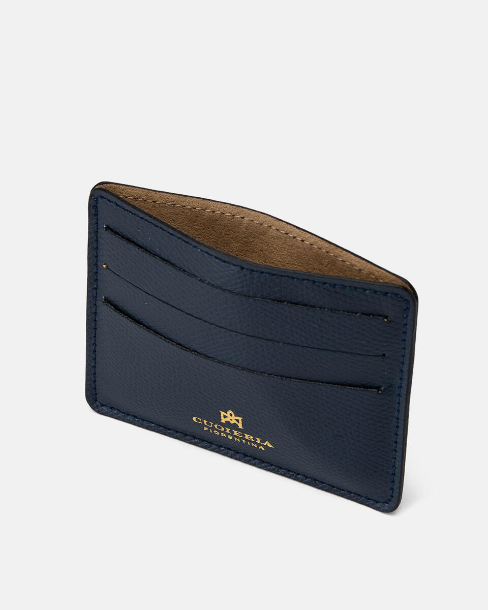 Bella porta carte di credito con apertura porta banconote Navy  - Portafogli Donna - Portafogli Donna - Portafogli - Cuoieria Fiorentina