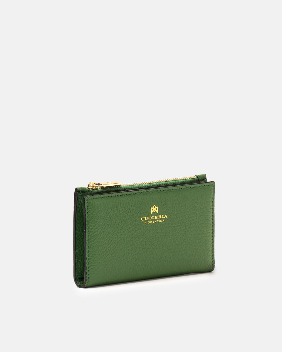 Velvet Portacarte di credito conportamonete Aloe  - Portafogli Donna - Portafogli Donna - Portafogli - Cuoieria Fiorentina