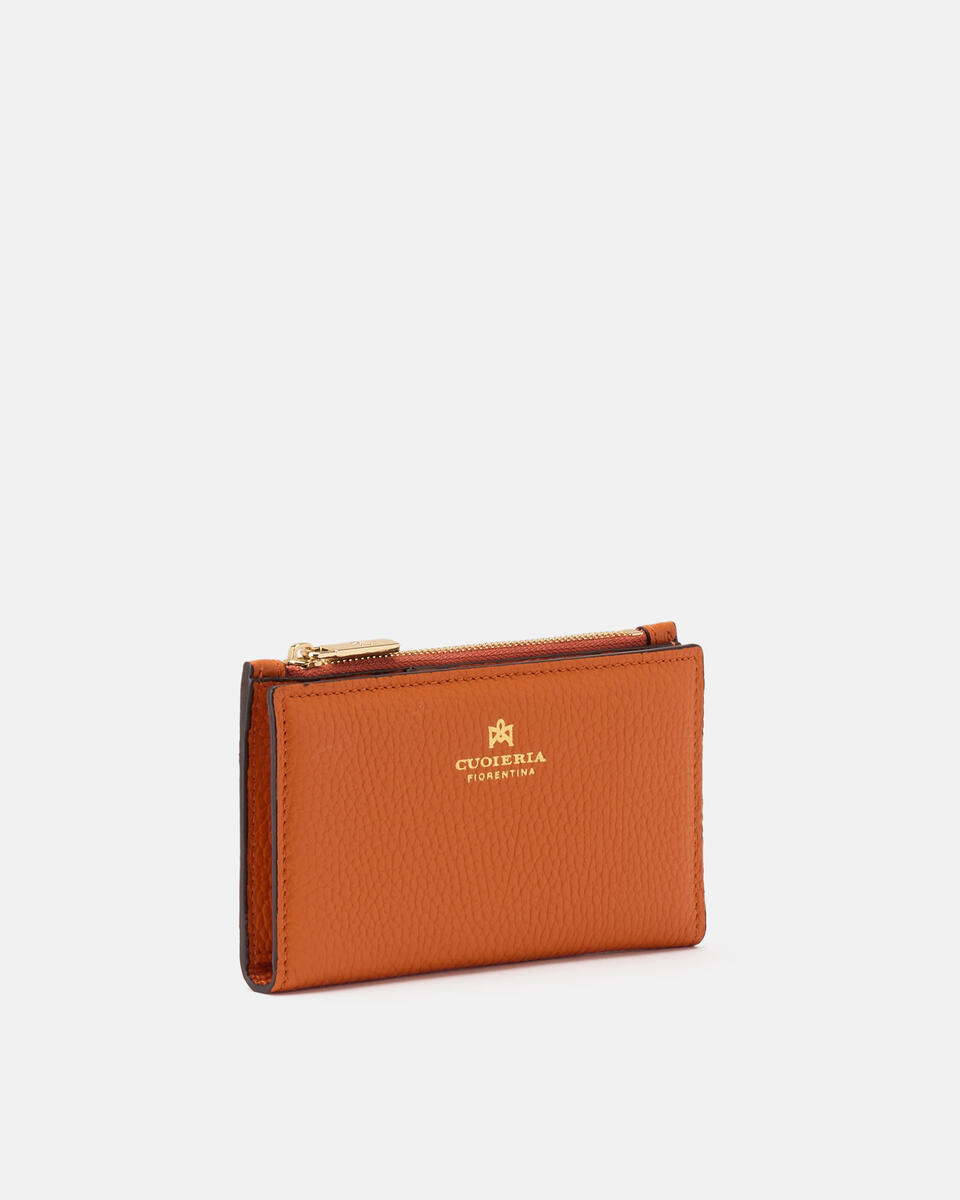 Vertical card holder Orange  - Women's Wallets - Wallets - Cuoieria Fiorentina