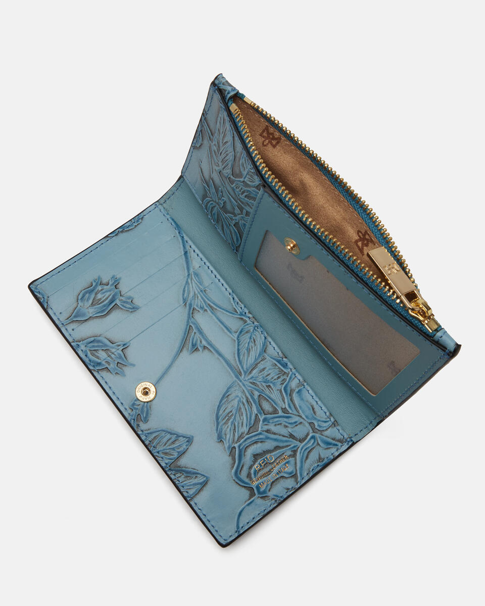 Vertical card holder Light blue  - Women's Wallets - Women's Wallets - Wallets - Cuoieria Fiorentina