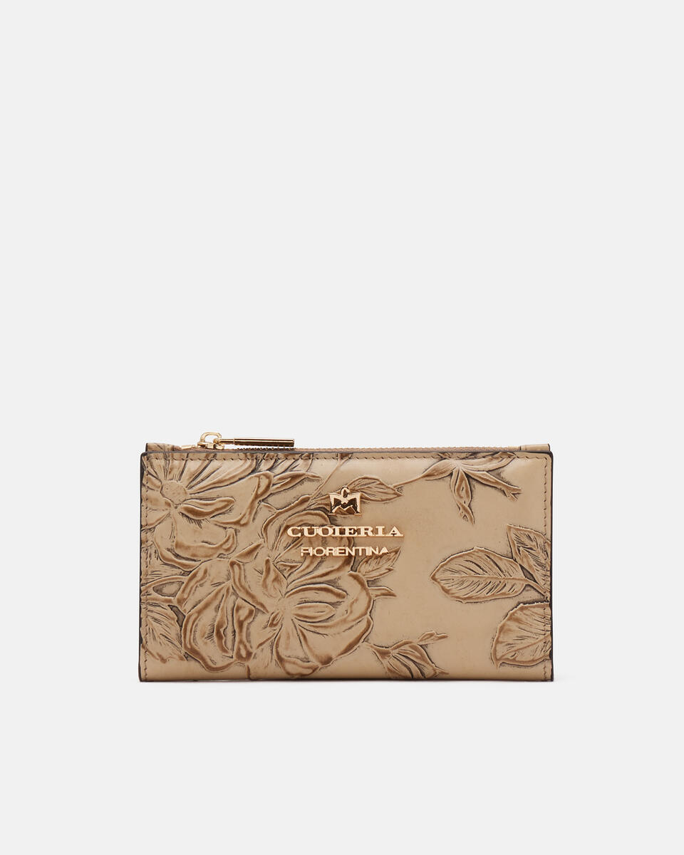 Vertical card holder Taupe  - Women's Wallets - Women's Wallets - Wallets - Cuoieria Fiorentina