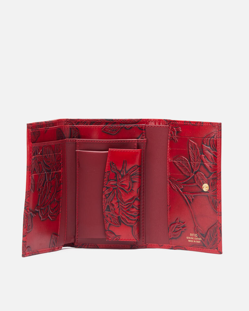 Mimì portafoglio donna continental Rosso  - Portafogli Donna - Portafogli Donna - Portafogli - Cuoieria Fiorentina