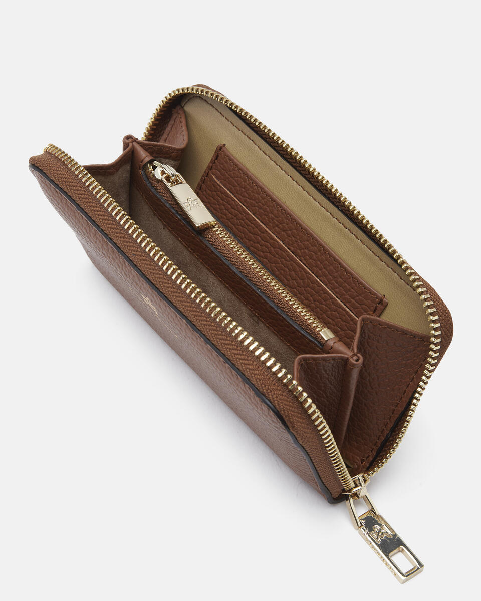 MINI ZIP AROUND WALLET Caramel  - Women's Wallets - Women's Wallets - Wallets - Cuoieria Fiorentina