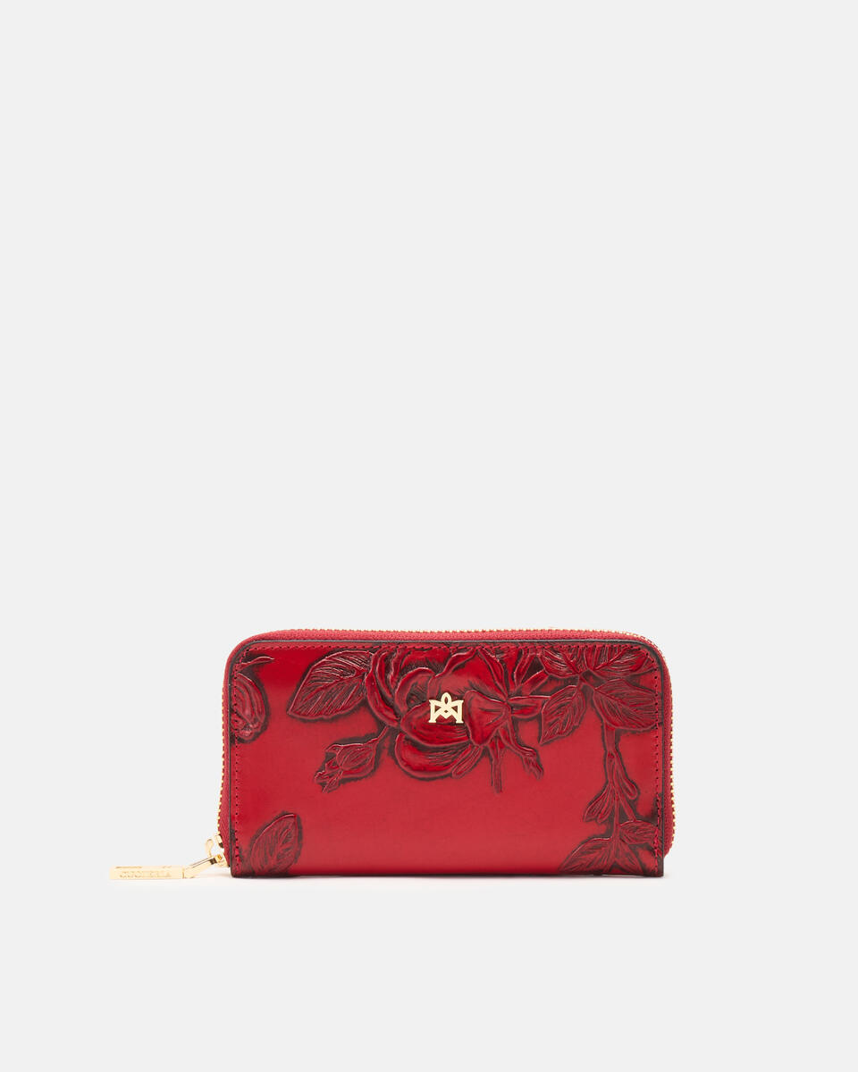 Portafoglio Small Zip Around Mimì Rosso  - Portafogli Donna - Portafogli Donna - Portafogli - Cuoieria Fiorentina