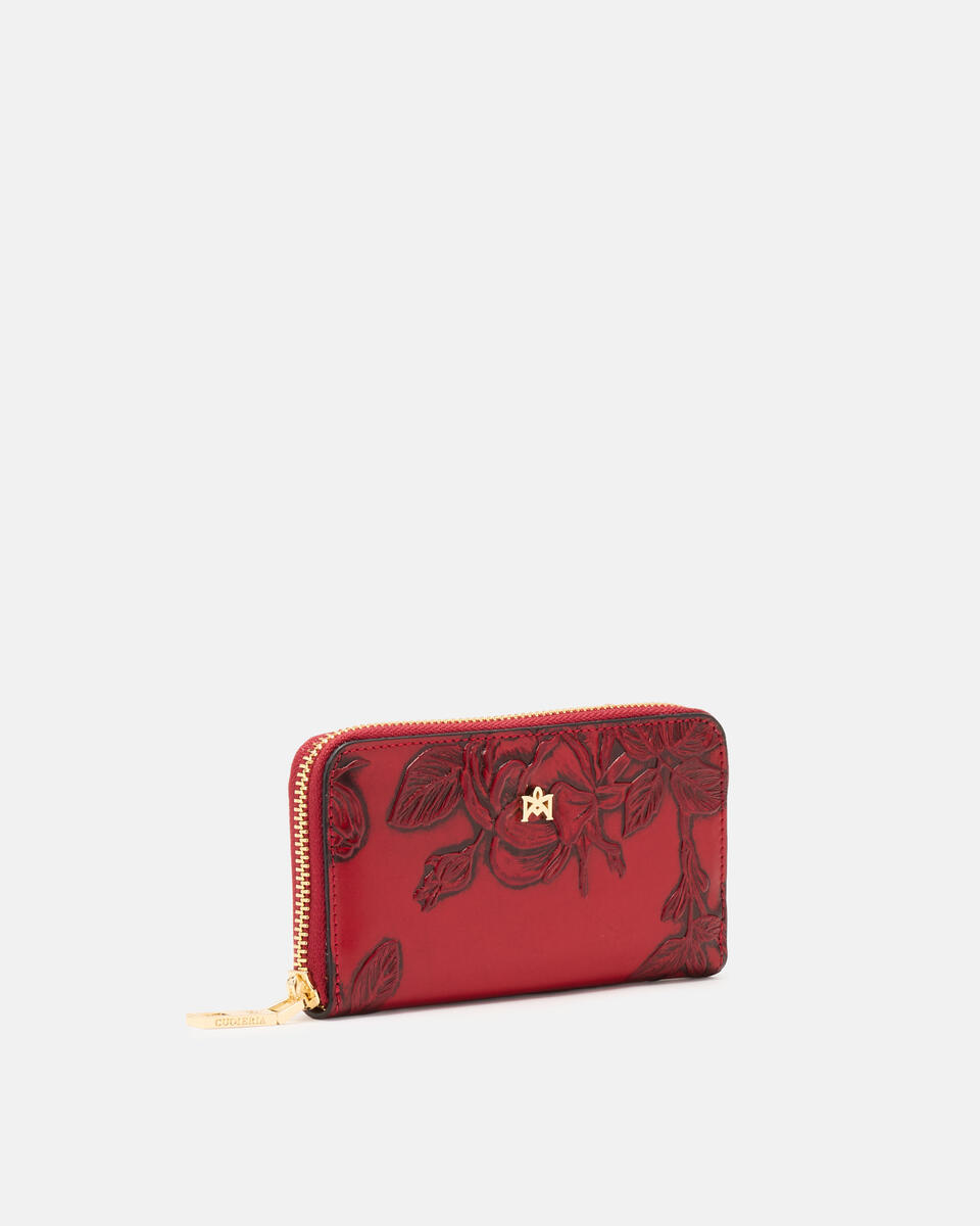 Portafoglio Small Zip Around Mimì Rosso  - Portafogli Donna - Portafogli Donna - Portafogli - Cuoieria Fiorentina