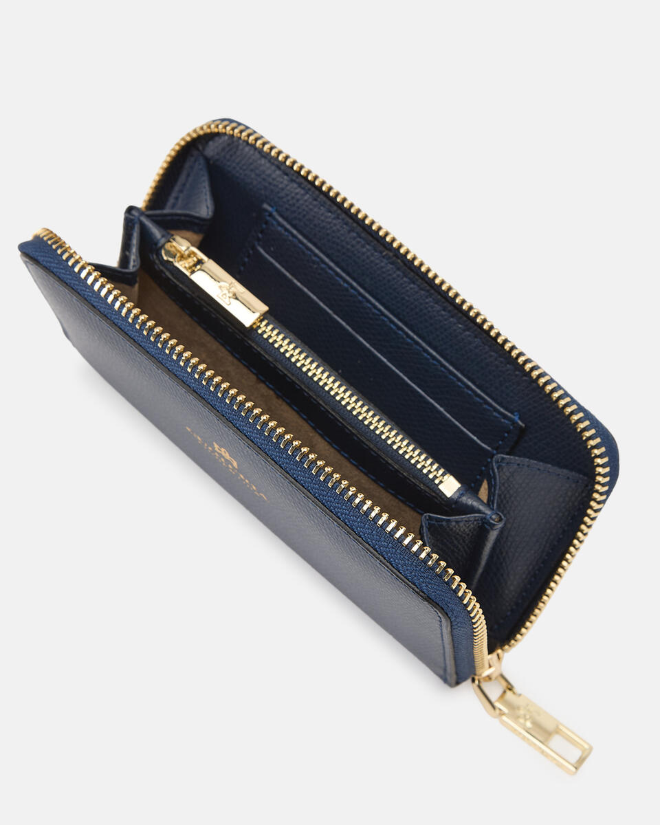 Portafoglio Small Zip Around Navy  - Portafogli Donna - Portafogli Donna - Portafogli - Cuoieria Fiorentina