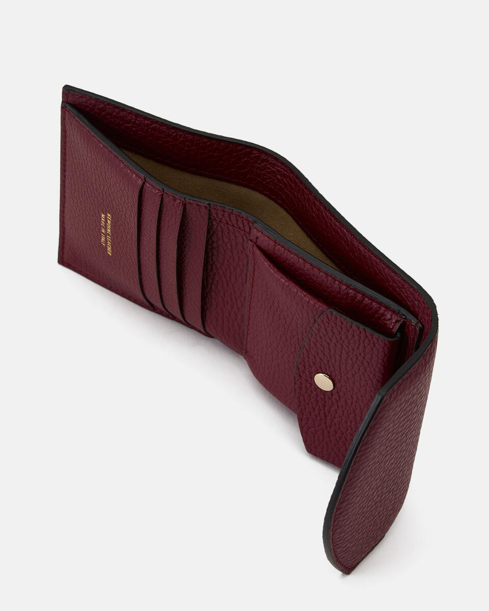 Portafoglio bifold con portamonete Bordeaux  - Portafogli Donna - Portafogli Donna - Portafogli - Cuoieria Fiorentina