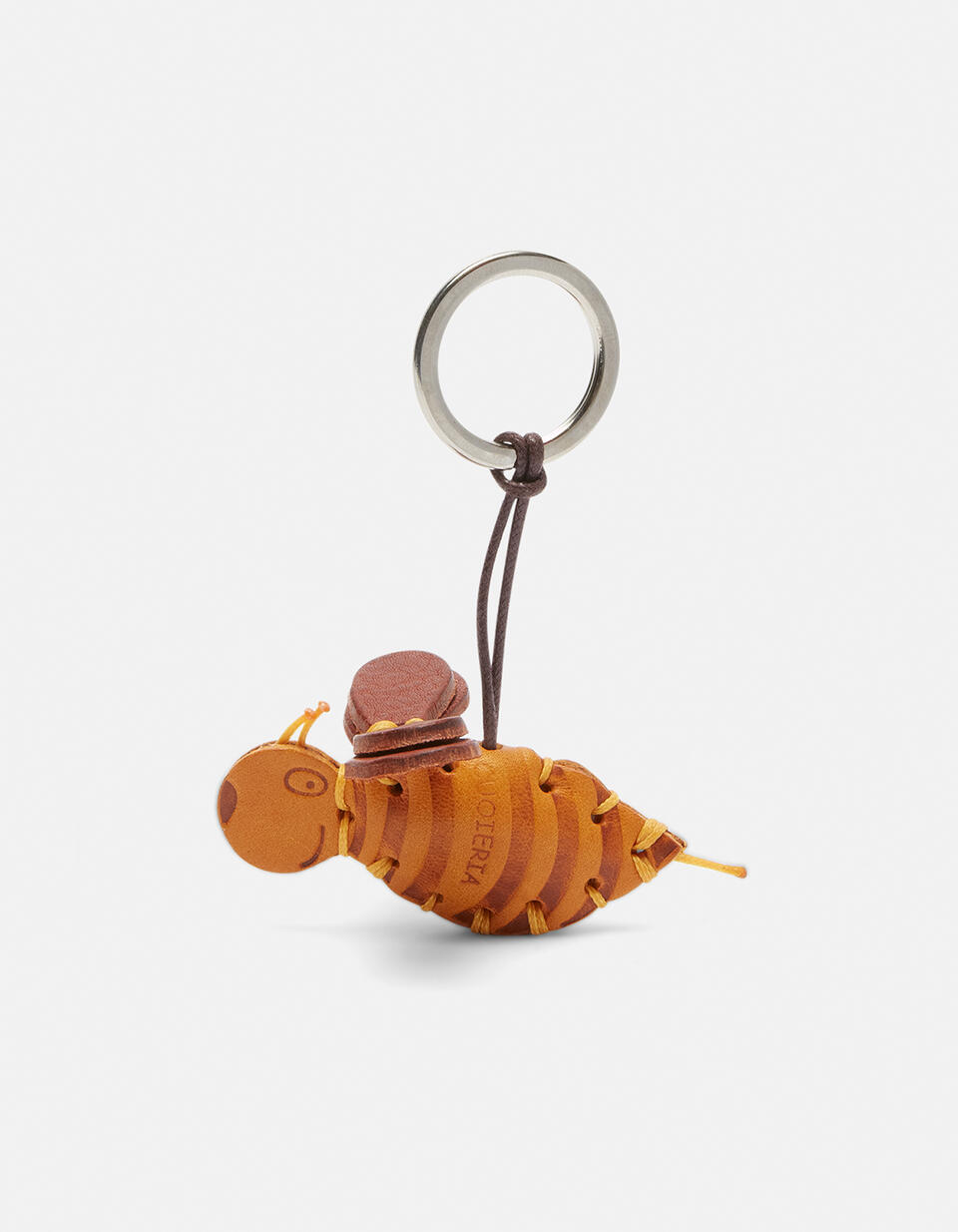 Portachiavi ad anello in cuoio colorato Giallo  - Portachiavi Donna - Accessori Donna - Accessori - Cuoieria Fiorentina