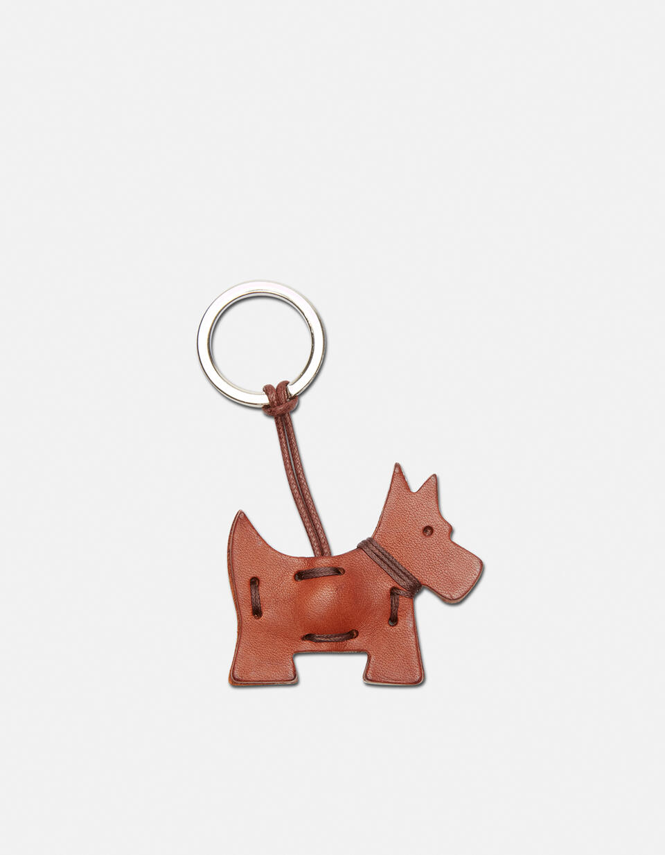 Portachiavi ad anello in cuoio colorato Marrone  - Portachiavi Donna - Accessori Donna - Accessori - Cuoieria Fiorentina