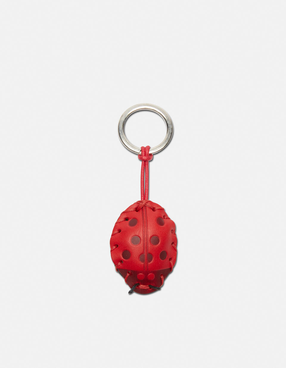 Portachiavi ad anello in cuoio colorato Rosso  - Portachiavi Donna - Accessori Donna - Accessori - Cuoieria Fiorentina