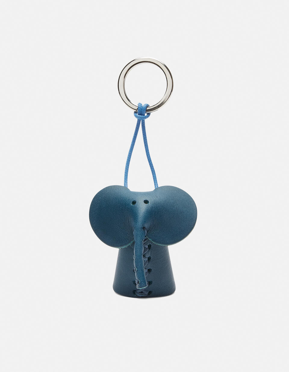 Portachiavi ad anello in cuoio colorato Blu  - Portachiavi Donna - Accessori Donna - Accessori - Cuoieria Fiorentina