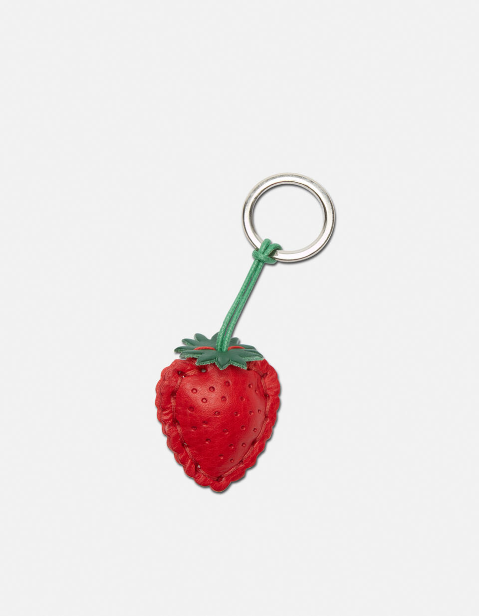 Portachiavi ad anello in cuoio colorato Rosso  - Portachiavi Donna - Accessori Donna - Accessori - Cuoieria Fiorentina