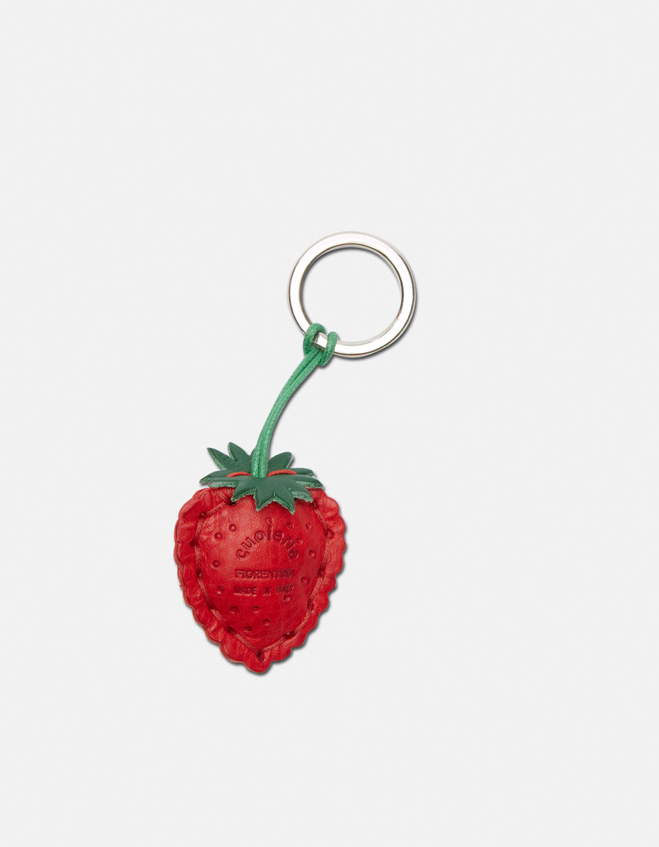 Portachiavi ad anello in cuoio colorato Rosso  - Portachiavi Donna - Accessori Donna - Accessori - Cuoieria Fiorentina