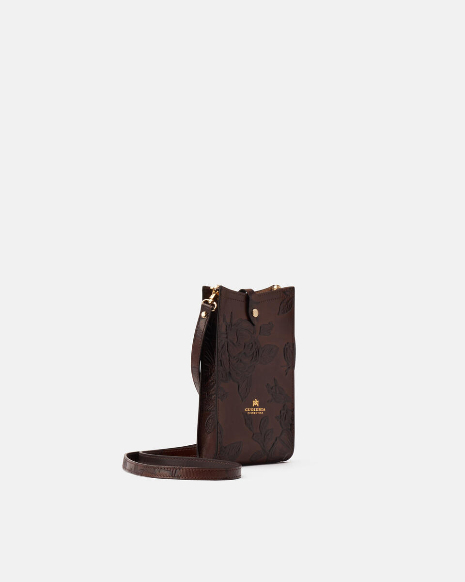 PHONE BAG Mahogany  - Phone Bags - Women's Accessories - Accessories - Cuoieria Fiorentina
