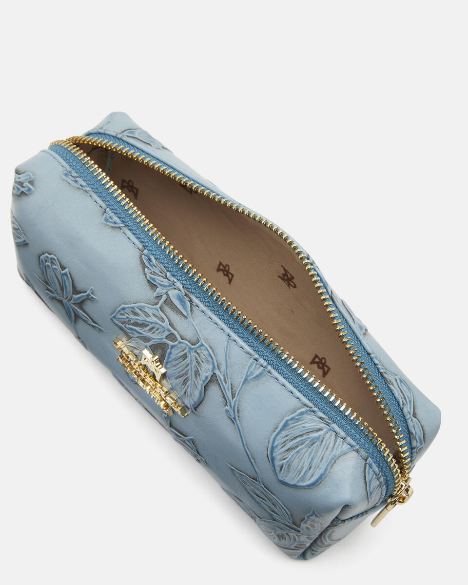 Mimi portatrucco grande Celeste  - Necessaire - Accessori Donna - Accessori - Cuoieria Fiorentina